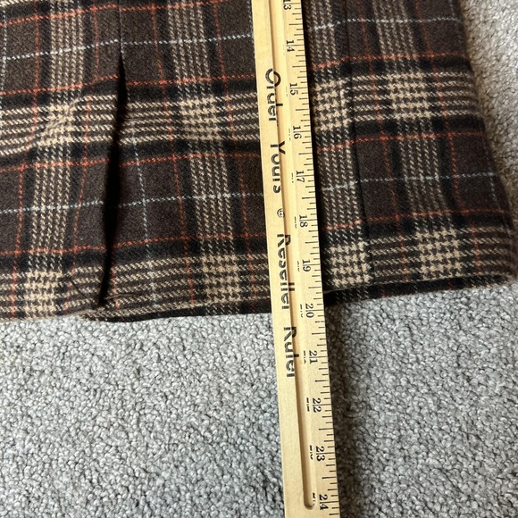 Janie And Jack Pea Coat Kids 4-5 Brown Plaid Wool Faux Fur Lined Winter‎ preppy - Picture 11 of 13